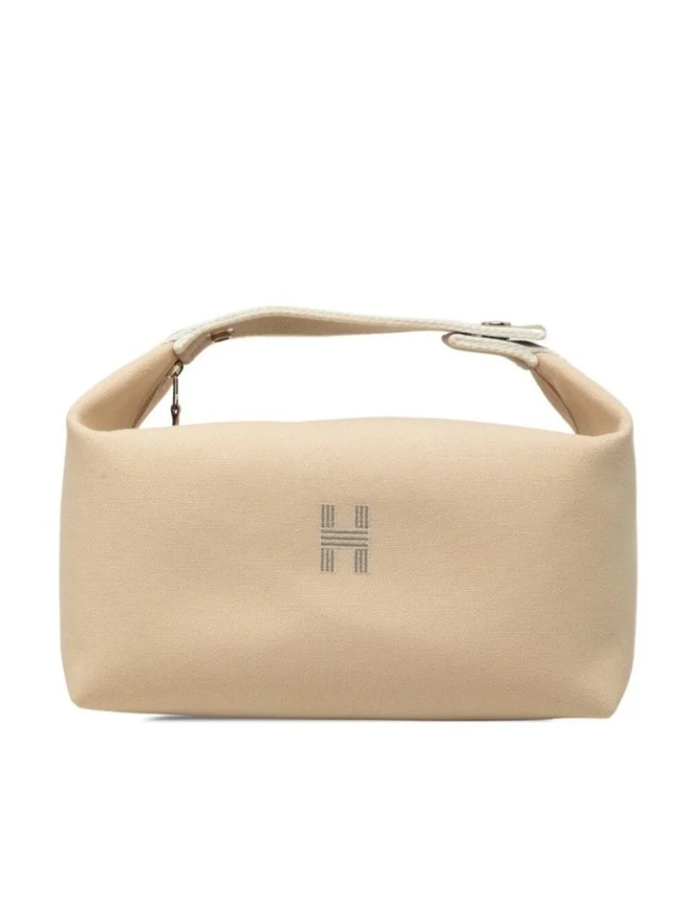 Hermes Brid-a-brac GM Handbag Pouch Beige Gray Cotton